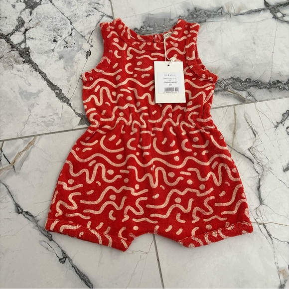 Fin & Vince Other - Red and White Kids One Piece